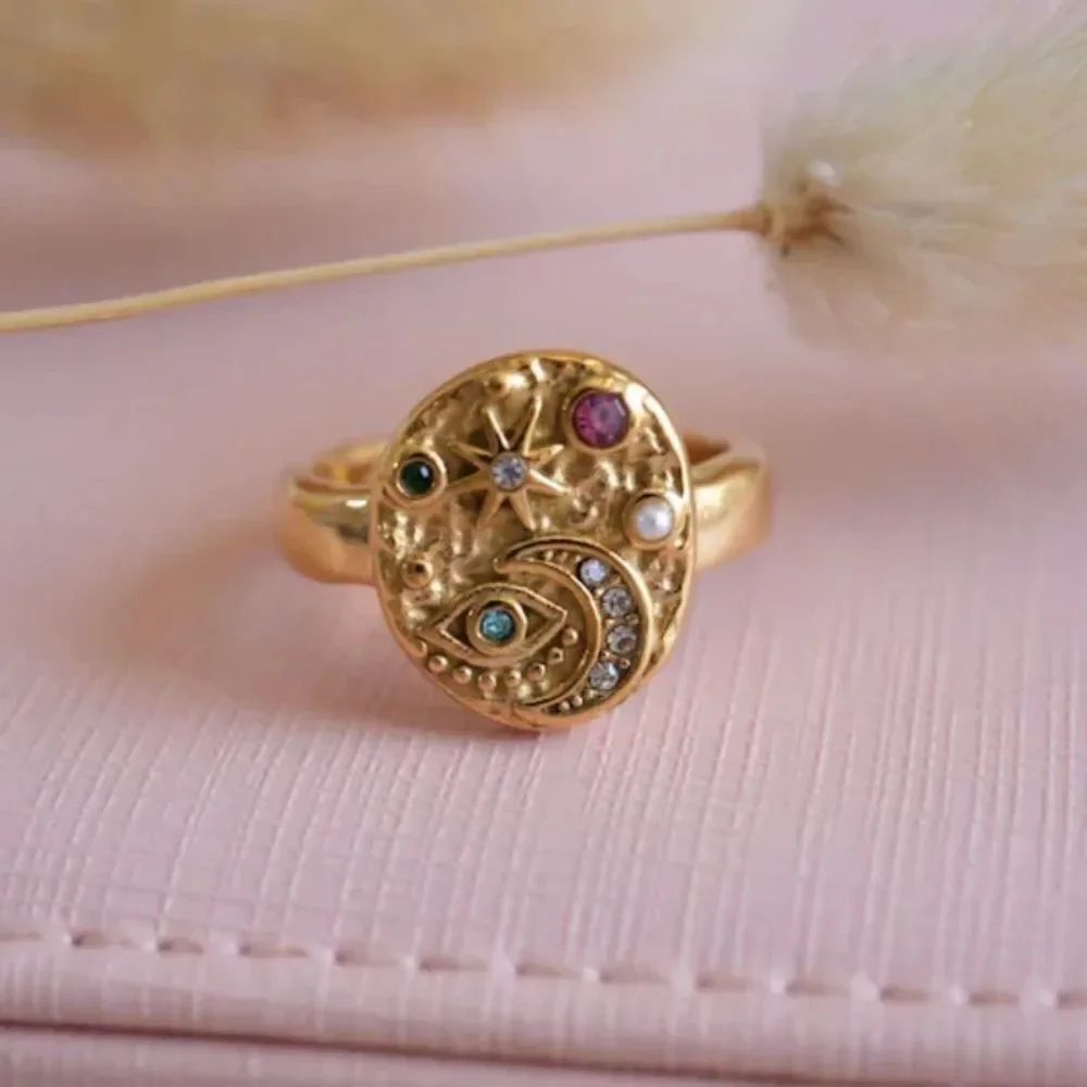 Boho evil eye ring M1085